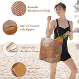 Emoswims - Women's Swimming Beach Bag Portable One Shoulder Storage Bag Crossbody Bag Versatile Mesh Bag