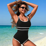 Emoswims - One Piece Boho Swimsuits for Women High Waisted Tummy Control Cutout Vintage Swimsuit Bathing Suit