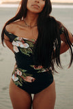Emoswims - The Floral off Shoulder One Piece Swimsuit