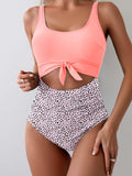 Emoswims - Women's One Piece Swimsuit Tummy Control Slimming Bathing Suit Cutout Tie Knot Swimwear