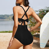 Emoswims - Women's One Piece Swimsuits Tummy Control Cutout High Waisted Bathing Suit Wrap Tie Back