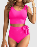Emoswims - Two Piece High Waisted Swimsuits Women Tummy Control Bikini Modest Bathing Suit