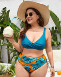 Emoswims-Blue High Waist Tie Bikini Set