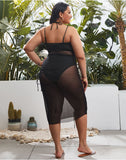 Emoswims-Black Turtleneck Tulle Bikini Set