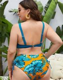 Emoswims-Blue High Waist Tie Bikini Set