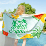 Emoswims - Double Sided Velvet Beach Towel For Seaside Swimming Quick Drying Bath Towel