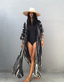 Emoswims - Green Hooded Printed Beach Vacation Swimsuit Cover Up