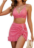 Emoswims - Women's High Waisted Bikini Sets Tummy Control Swim Skirt Two Piece Swim Suit