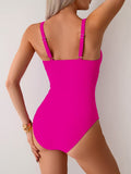 Emoswims - Women's One Piece Swimsuit Sexy Mesh Sheer Tummy Control Bathing Suit Cross Twist Front Swimwear