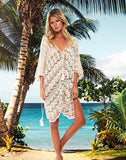 Emoswims - Yellow Hollow Knitted Beach Holiday Sunscreen Blouse