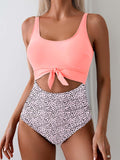 Emoswims - Women's One Piece Swimsuit Tummy Control Slimming Bathing Suit Cutout Tie Knot Swimwear