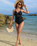 Emoswims - Metallic Accent Mesh Panel One Piece Swimsuit
