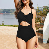 Emoswims - Women's One Piece Swimsuits Tummy Control Cutout High Waisted Bathing Suit Wrap Tie Back