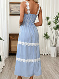Lace Stripe Cami Maxi Dress_CWDMD02744